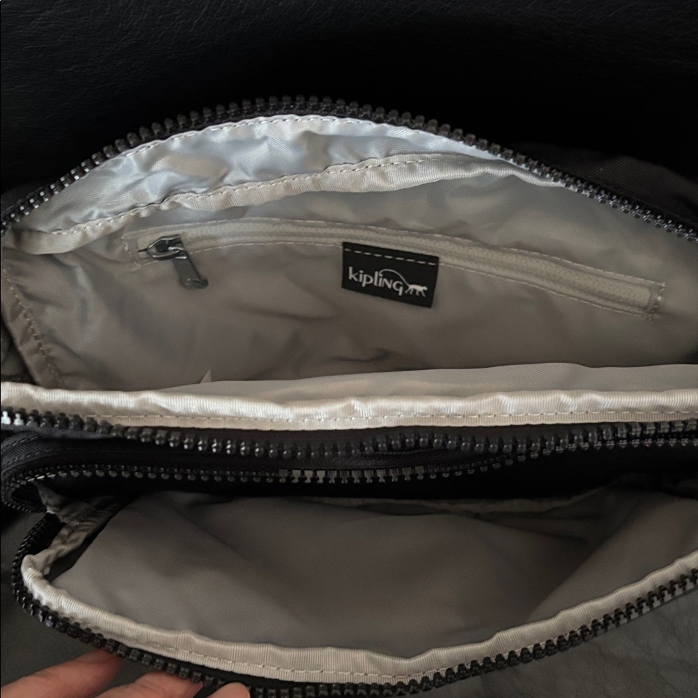 Kipling Black Multi Pocket Sling Bag NWT - Picture 8 of 11